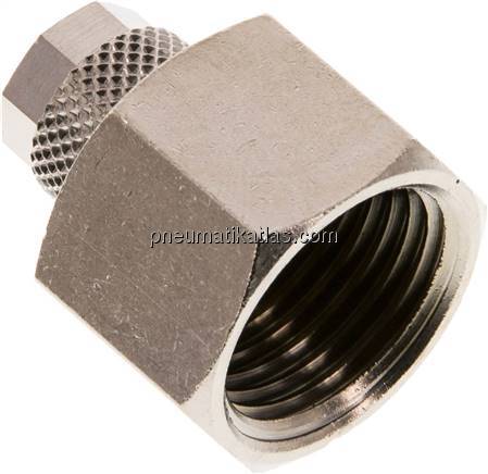 Aufschraub-Verschraubung G 1/2"-8x6mm, Messing vernickelt