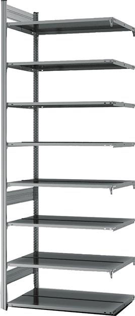 Anbauregal zerlegt HZA 27610 DA, 8 Böden 2700x600x1000mm verzinkt
