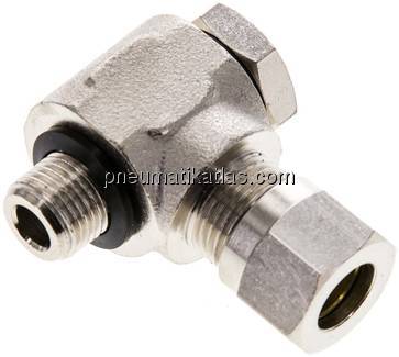 Winkel-Schwenkverschraubung G 1/8"-8 LL (M12x1), Messing vernickelt