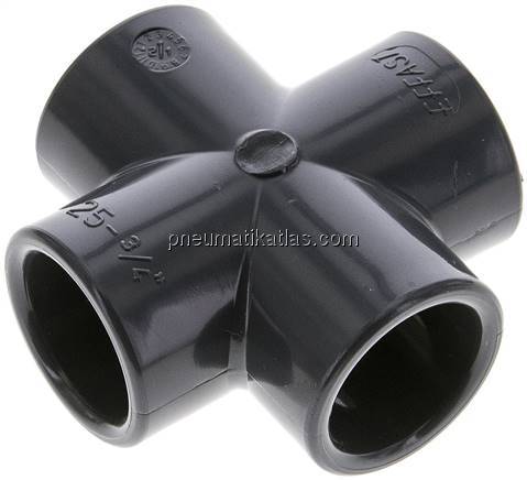 Klebemuffen-Kreuzstück, PVC-U, 25mm