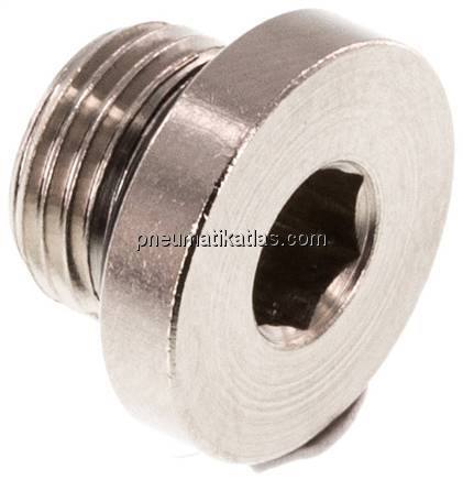 Verschlussstopfen Innenskt. G 1/a8", Messing vernickelt