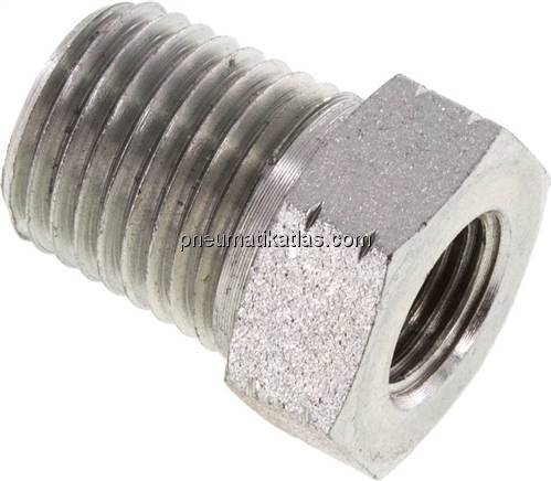 Reduziernippel NPT 1/4"(AG)-NPT 1/8"(IG), Stahl verzinkt