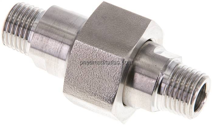 Doppelnippel trennbar R 1/4"-R 1/4", 1.4571 PN40, flach dichtend