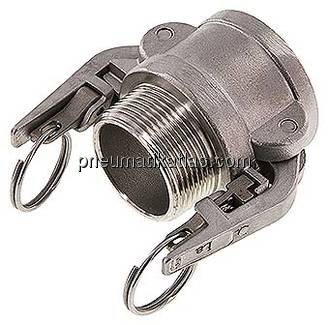 Sicherheits-Kamlock-Kupplung (B) R 1-1/2"(AG), Edelstahl (1.4408)