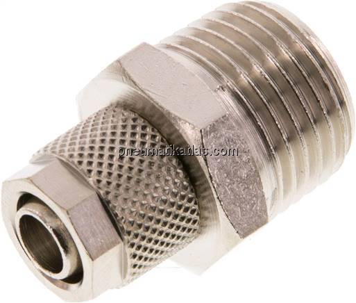 Gerade Verschraubung R 1/2"-10x8mm, Messing vernickelt