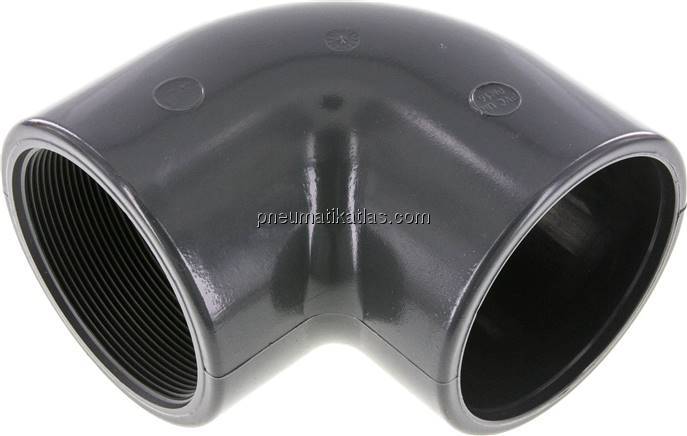 90°-Klebe-Gewindewinkel, PVC-U, 90mmxRp 3" IG