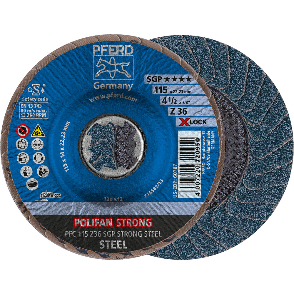 POLIFAN-Fächerscheiben PFC 115 Z 36 SGP STRONG STEEL/X-LOCK