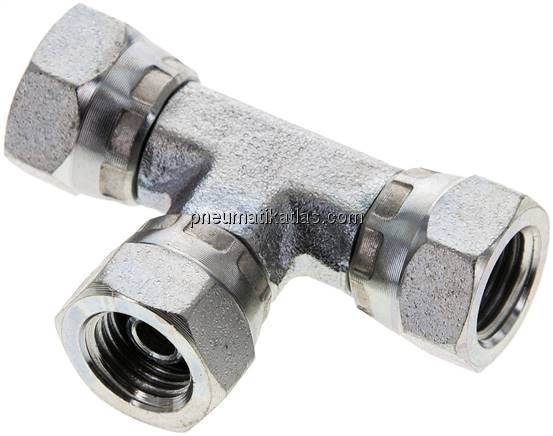 T-Verschraubung,60°Konus G 1/4" (IG), Stahl verzinkt