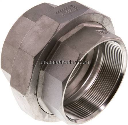 Verschraubung flach dichtend Rp 3" (IG),1.4408