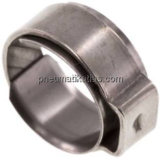 1-Ohr-Schlauchschelle 12,3 - 14,3mm, Edelstahl