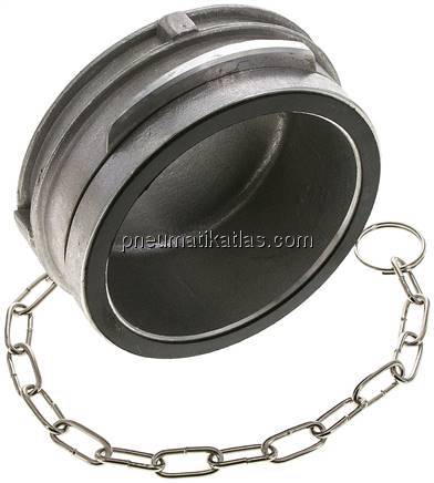 Guillemin-Verschluss mit Verriegelung, Aluminium, 4" (Dichtfläche 121 mm)