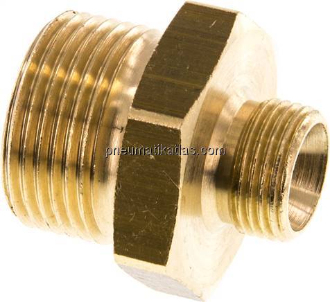 Doppelnippel G 3/4"-G 3/8", Messing/Rotguss