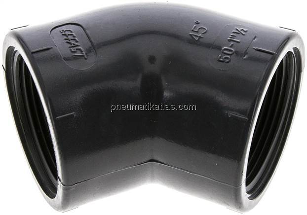 45°-Winkel Rp 1-1/2" (IG), PVC-U