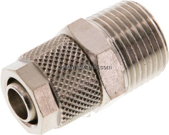 Gerade Verschraubung R 3/8"-10x8mm, Messing vernickelt