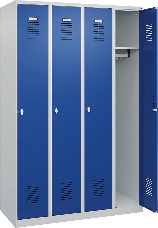 Garderobenschrank FORUM 4 Abteile RAL 7035/5010 Bodenstehend