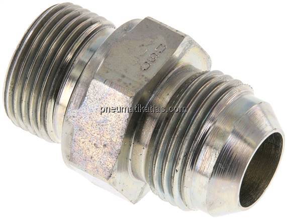 Doppelnippel G 3/4"-UN 1-1/16"-12(JIC), Stahl verzinkt