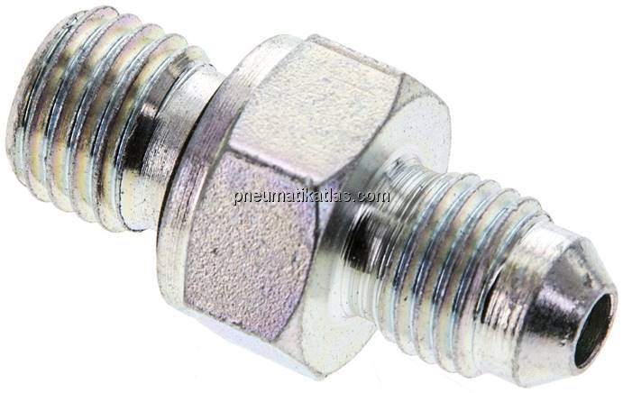 Doppelnippel M 12x1,5-UNF 7/16"-20(JIC), Stahl verzinkt