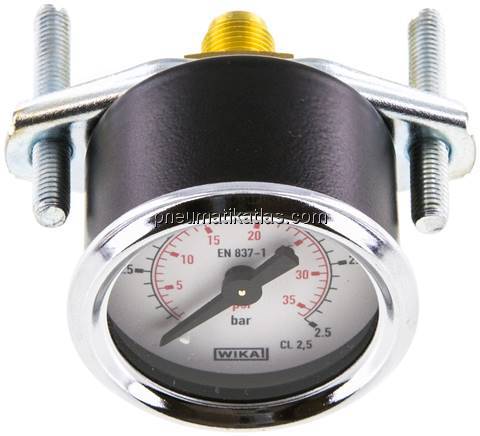 Einbaumanometer, 3-kant-Frontring, 40mm, 0 - 2,5 bar
