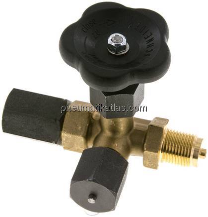 Manometer-Absperrventil G 1/2" Spannmuffe - Zapfen,Messing