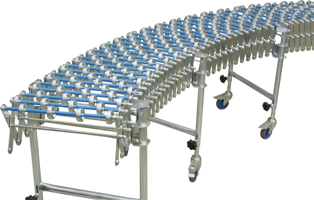 Scheren-Röllchenbahn B=600mm,L=2,8-9,6m Blume Förderanlagen