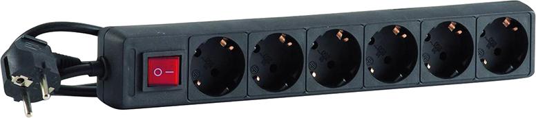 Steckdosenleiste 6-fach H05VV-F3G1,0 1,4m IP20 Hedi