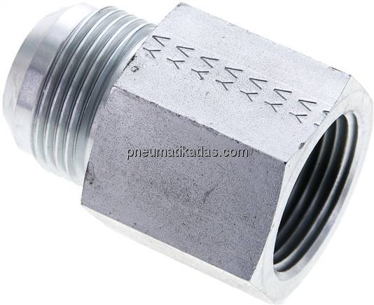 Reduziernippel UN 1-5/16"-12(JIC-AG)-NPT 1"(IG), Stahl verzinkt