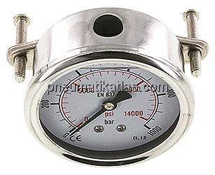 Glycerin-Einbaumanometer, 3kt-Frontring, 63mm, 0 - 1000 bar