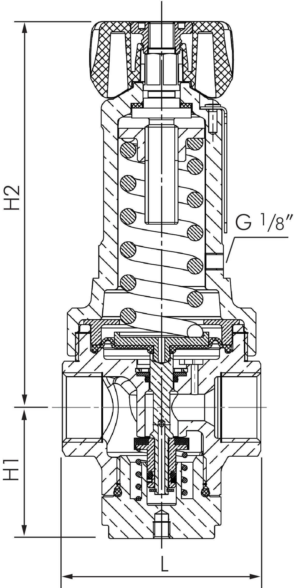 Zeichnung: Edelstahl-Präzisionsdruckregler
