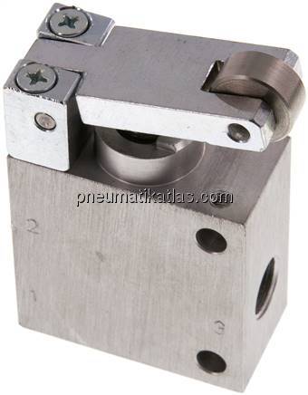 3/2-Wege (NC/NO) Ventil mit Rollenhebel, G 1/4"