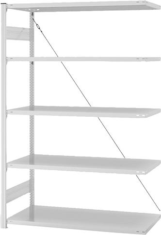 Anbauregal, 5 BD 2000x600x1300, hellgrau