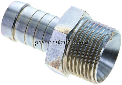 Schlauchnippel G 1" AG, 21 - 22mm, Stahl verzinkt