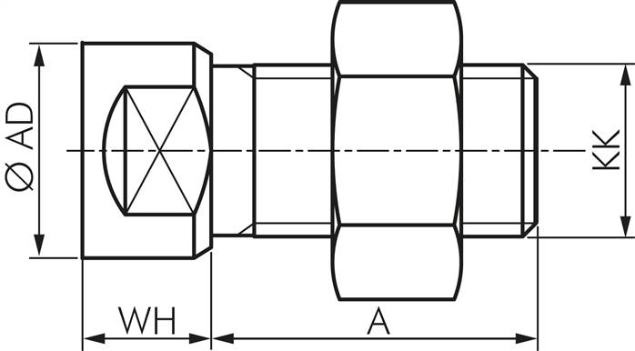 Zeichnung: Kolbenstange mit Außengewinde