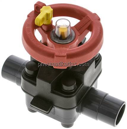 PVC-Membranventil (Hand) PVC / EPDM, 32mm Klebestutzen