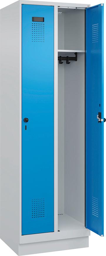 Spind Evolo PLUS 2 Abteile H1950xB600xT500mm RAL7035/RAL5012 /S/7035