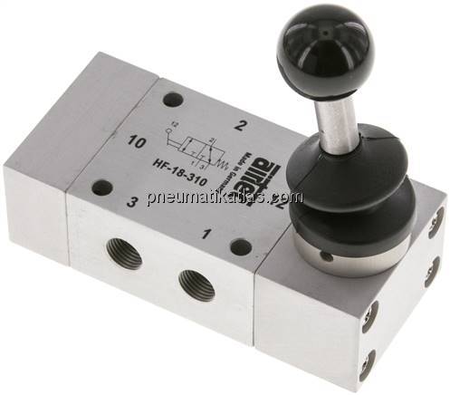 3/2-Wege Handhebelventil, Federrückstellung, G 1/8", Standard