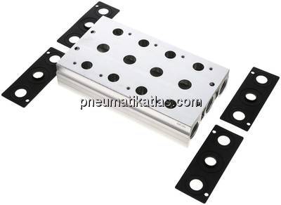 Mehrfachanschlussplatte (4-fach) für 5/2-Wege & 5/3-Wege Ventile