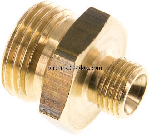 Doppelnippel G 3/8"-G 1/8", Messing/Rotguss