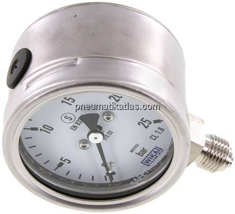 Sicherheits-Manometer senkrecht, 63mm, 0 - 25 bar