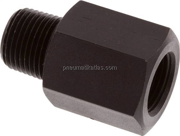 Reduziernippel NPT 3/8"(AG)-G 3/8"(IG), Stahl nitriert