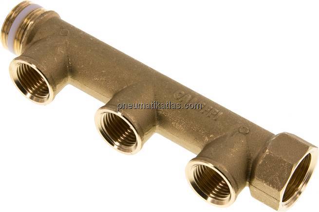 Verteilerrohr G 3/4"(IG/AG), Abgang 3x G 1/2" (IG)