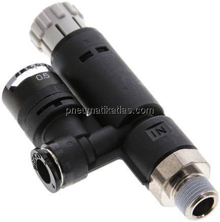 Druckregler R 1/8"-6mm, mit Manometer, IQS-Standard