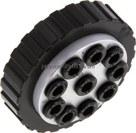 Mehrfachkupplung 10x 6mm Schl.,Stecker, rund