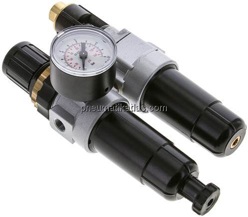 Mini-Wartungseinheit, 2-tlg., G 1/8", 0,2 - 6 bar