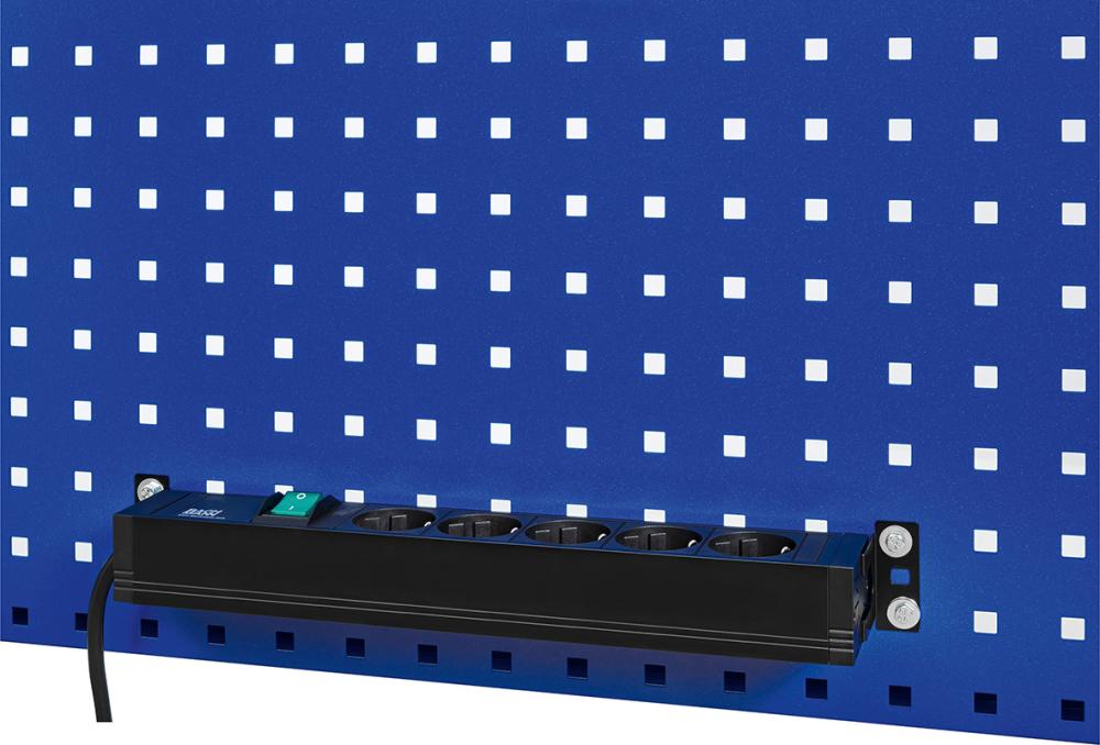 Energieleiste 500 mm 5 Dosen, Ein-/Aus Anschlusskabel mit Stecker