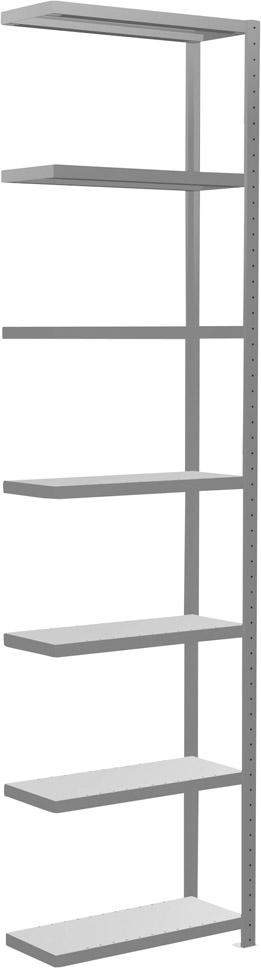 Steckregal m.LängenriegelB1000xT800xH3000 mm Anbaufeld 7 Böden vzk Fachlast 150kg