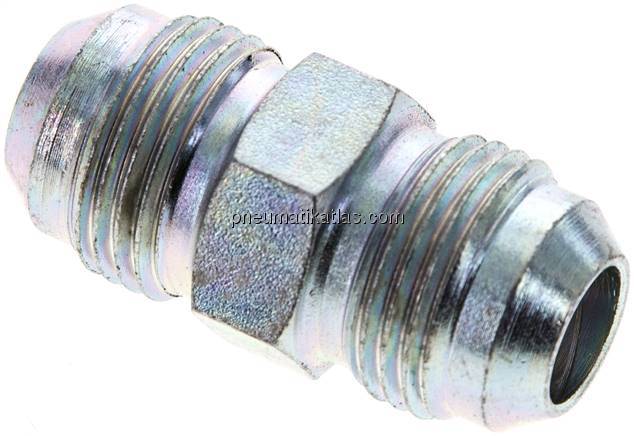 Doppelnippel UNF 3/4"-16(JIC)-UNF 3/4"-16(JIC), Stahl verzinkt