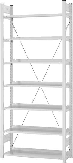 Grundregal zerlegt HKG 23310 EX, 7 Böden 2350x300x1000mm lichtgrau