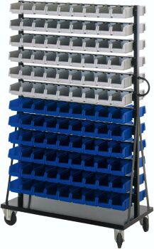 Montage-Rollwagen B1000xT500xH1640 mm 216 Kästen Gr.4 LA-KA-PE