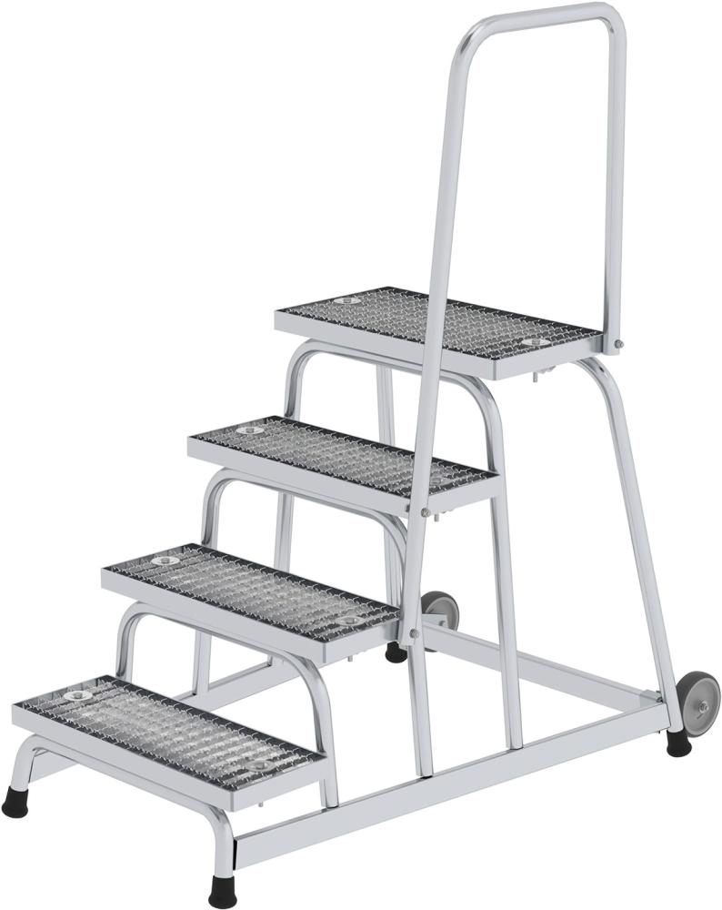 Alu-Arbeitspodest 4 Stufen mit Handlauf Podesthöhe 0,80 m Arbeitshöhe bis 2,80 m