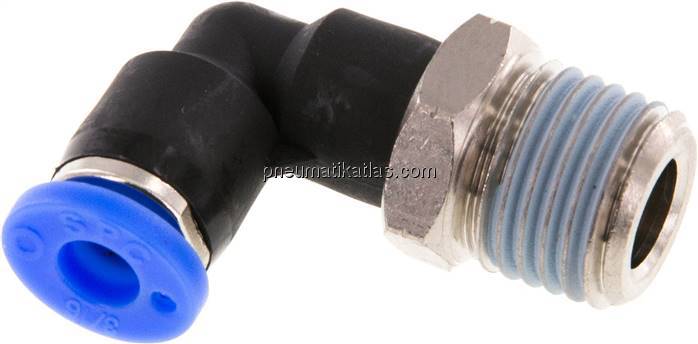 Winkel-Steckanschluss NPT 1/4"-3/16" (4,76 mm), IQS-Inch